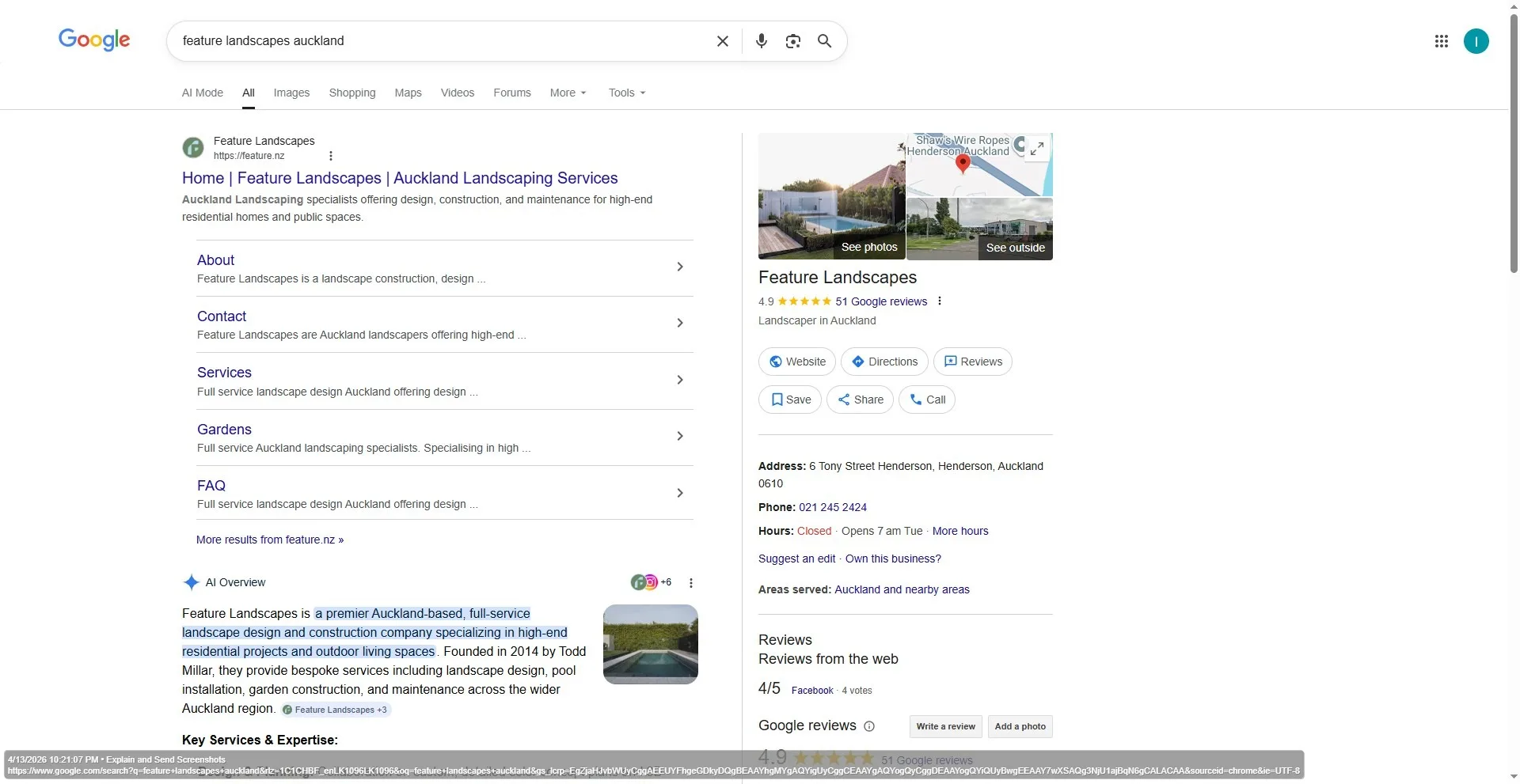 Feature Landscapes Auckland Google Search results