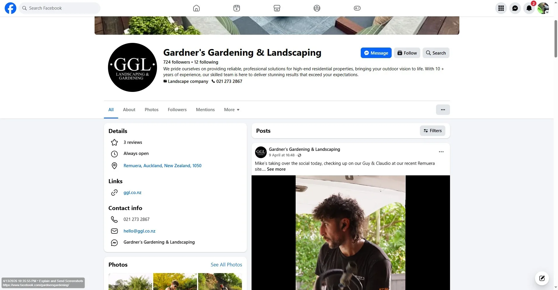 GGL Facebook Page