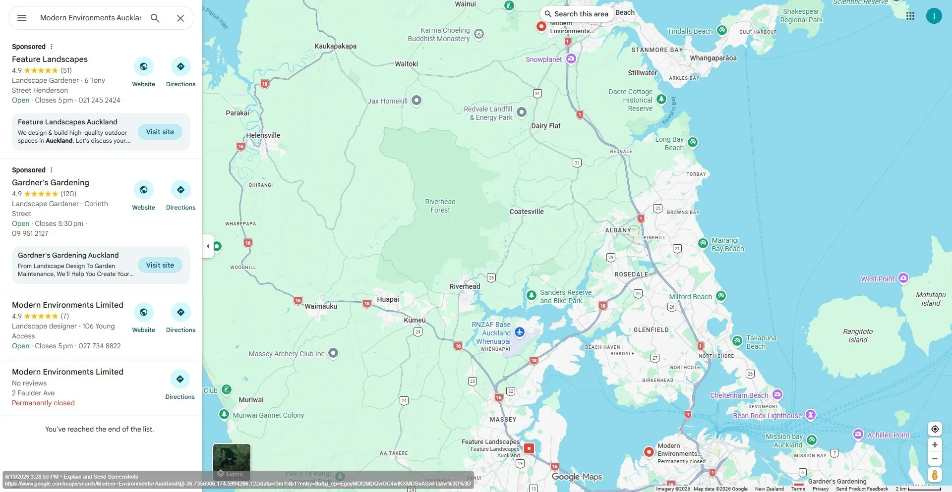 Modern Environments Google Maps
