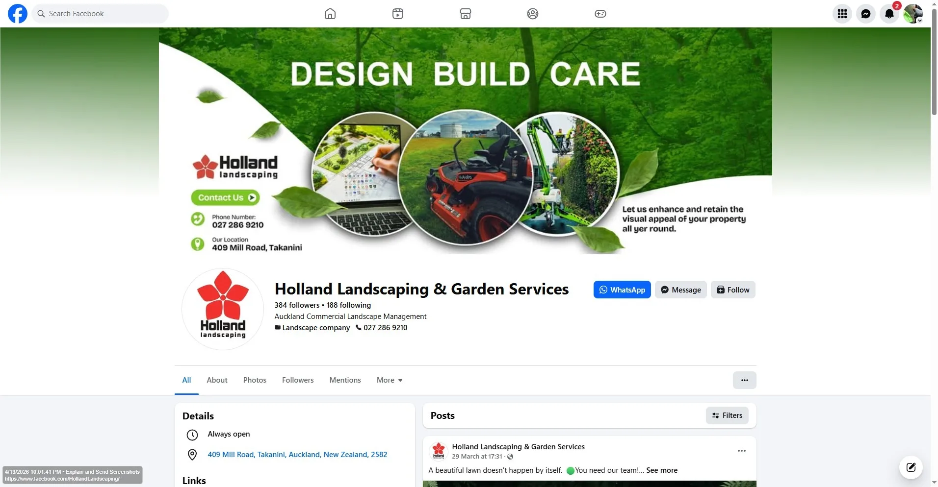 Holland Facebook Page