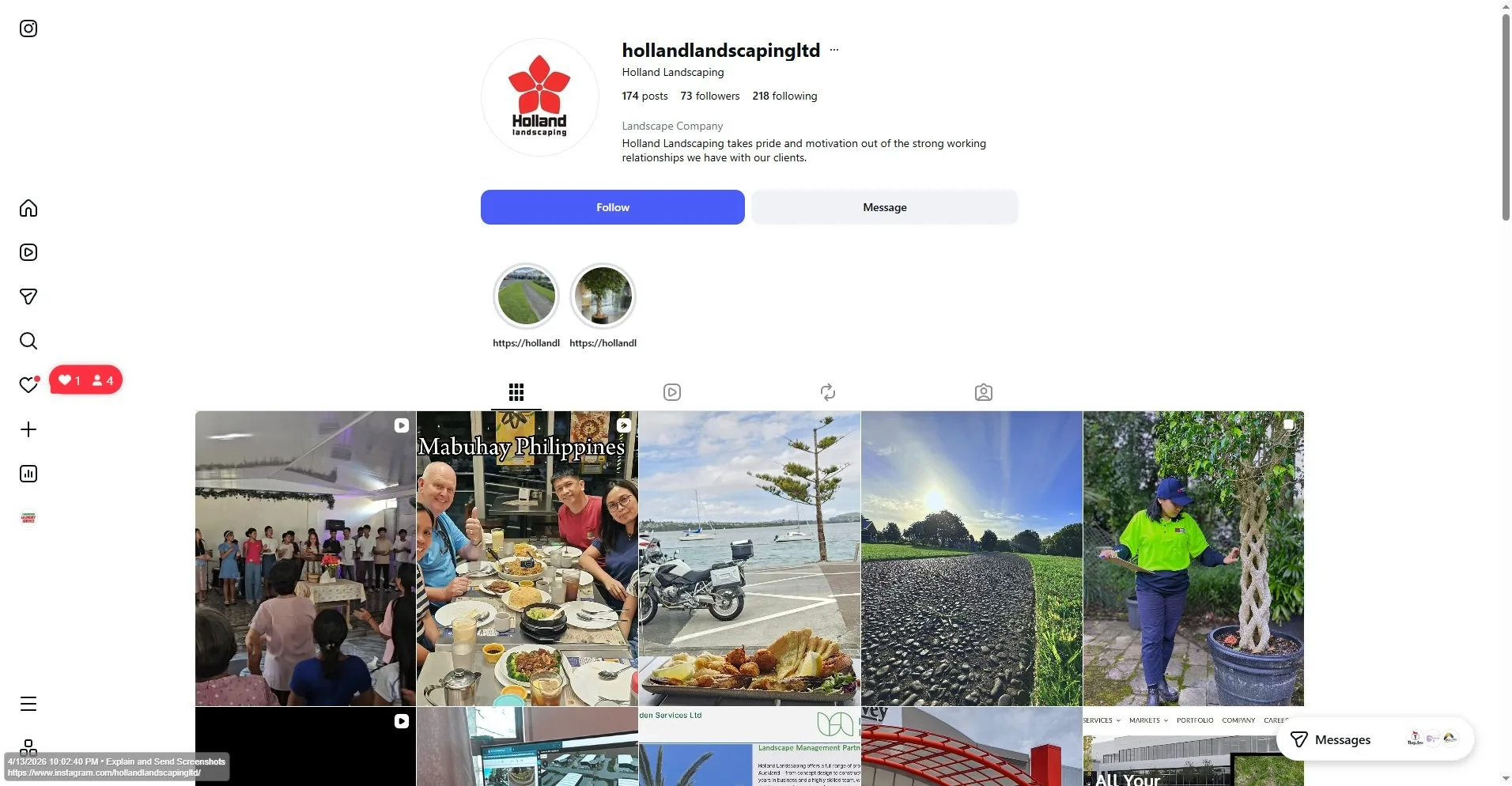 Holland Instagram Profile